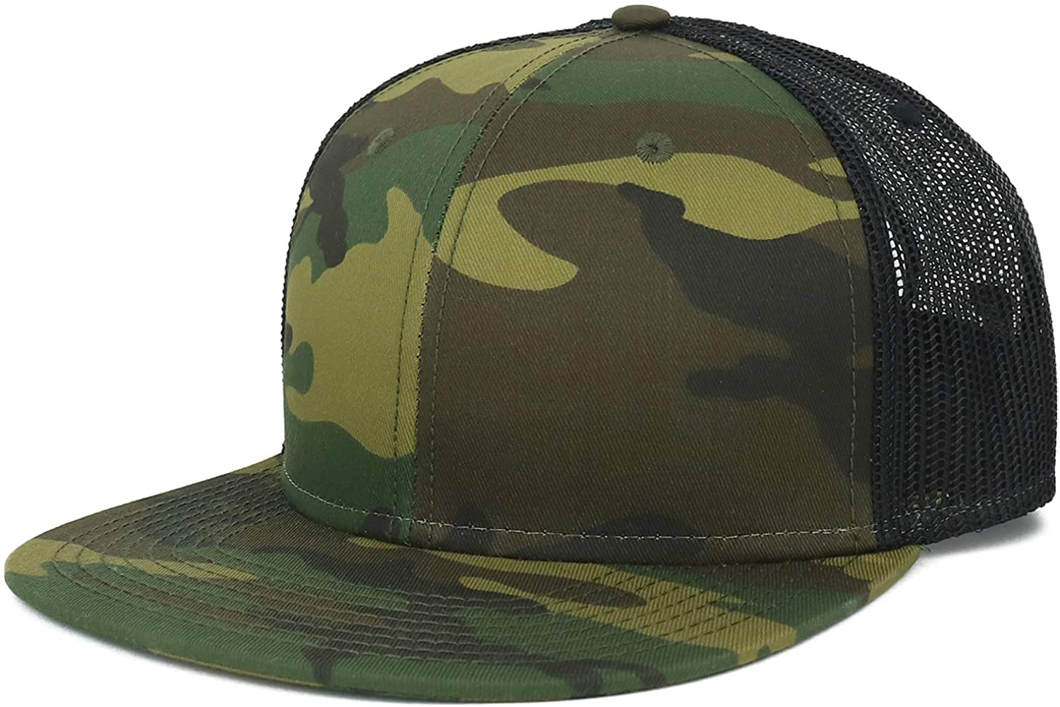 Armycrew Oversize XXL Blank Camouflage Flatbill Mesh Snapback Cap