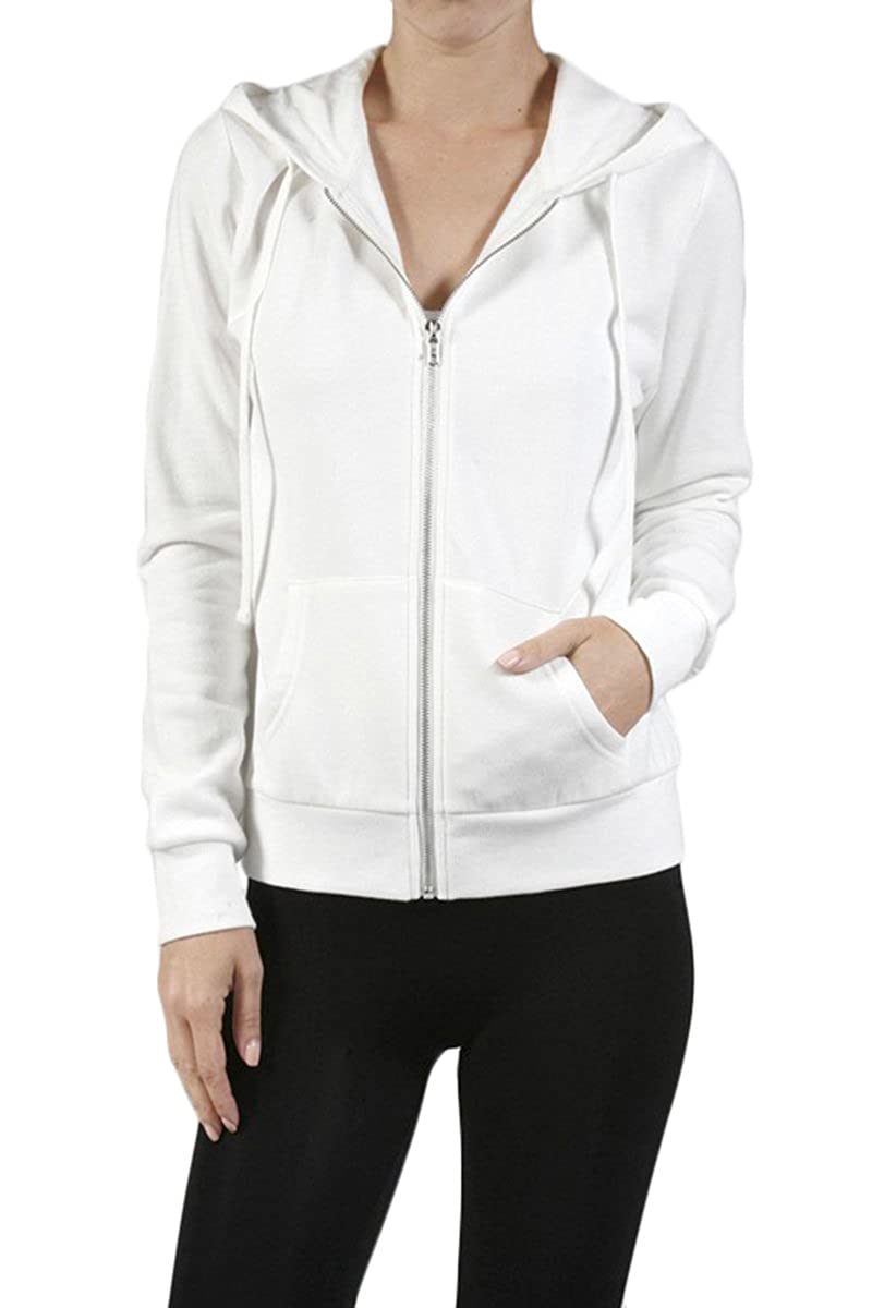 Armycrew Women's Long Sleeve Inner Brushed Full Zip Warm Hoodie Fleece Jacket