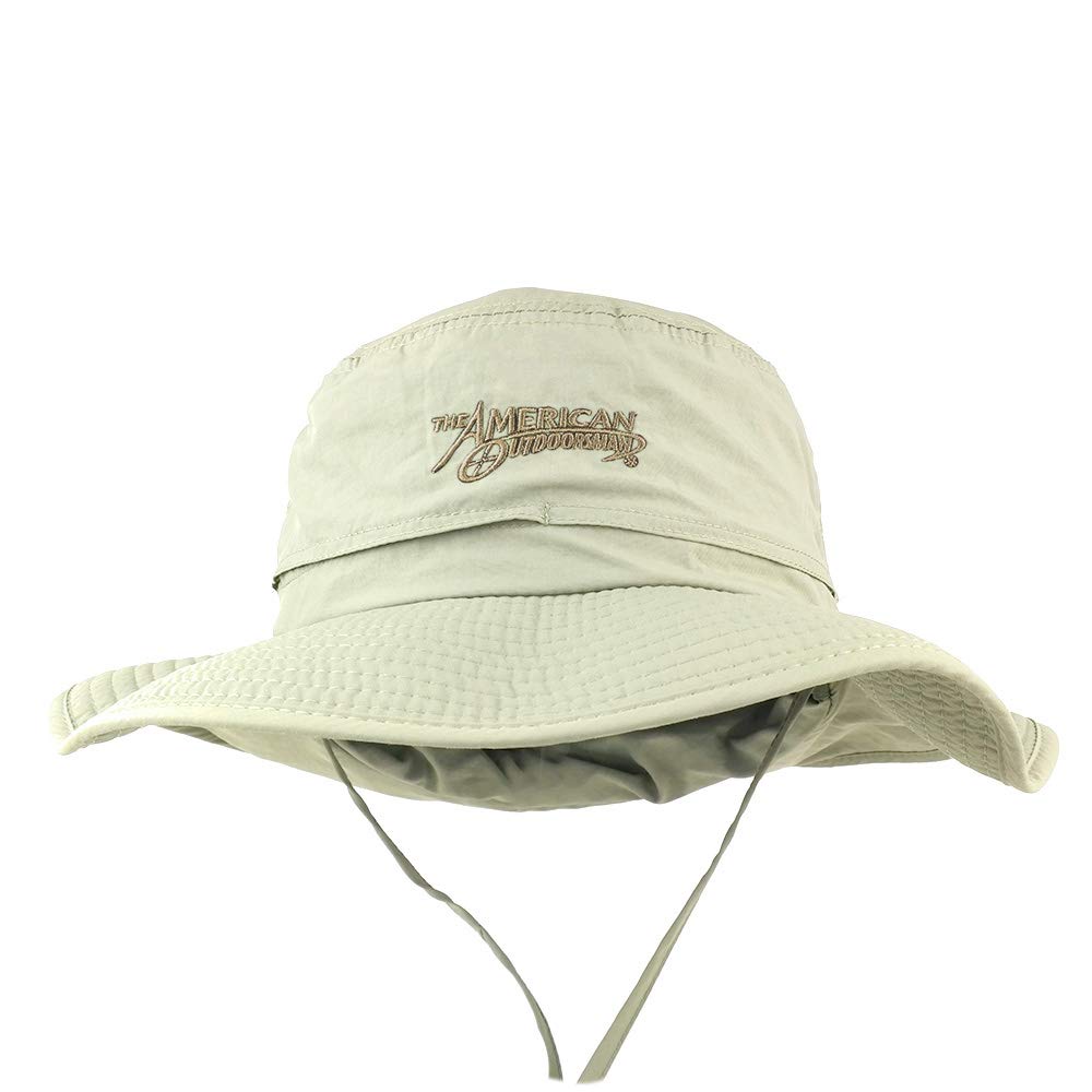 American Outdoorsman Sport Activity Taslon UV Protection Bucket Hat with Flap - Charcoal - L