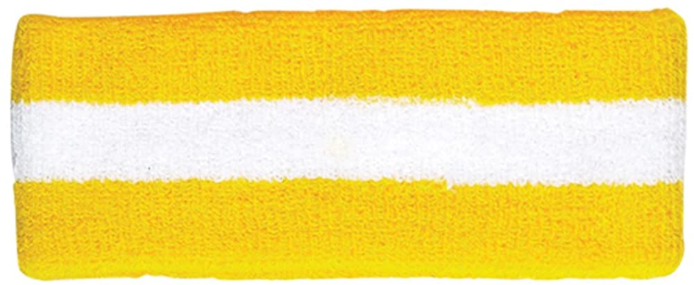 Cotton Terry Cloth Stretchy Stripe Sports Headband - BLUE WHITE