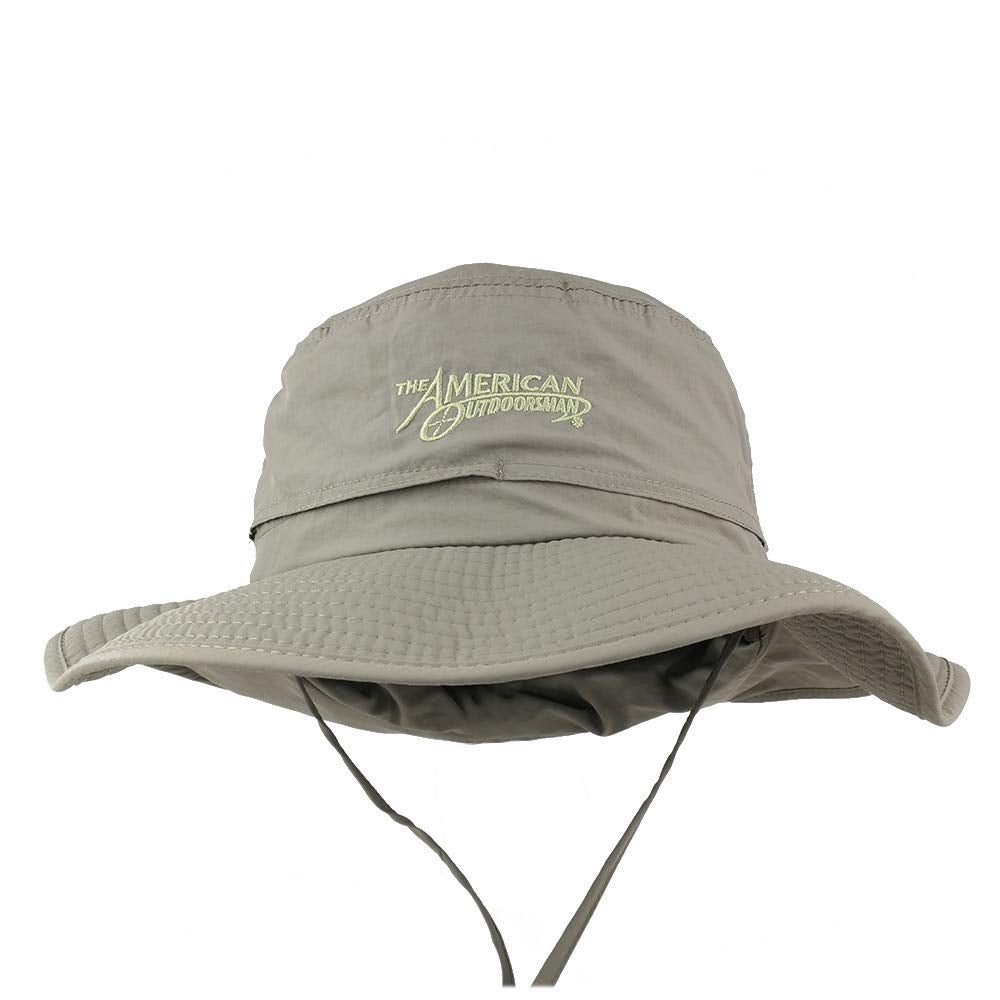 American Outdoorsman Sport Activity Taslon UV Protection Bucket Hat with Flap - Charcoal - L