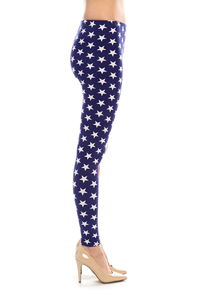 VM Women's American Flag Ankle Jeggings Leggings Patriotic Pants (Plus Size)