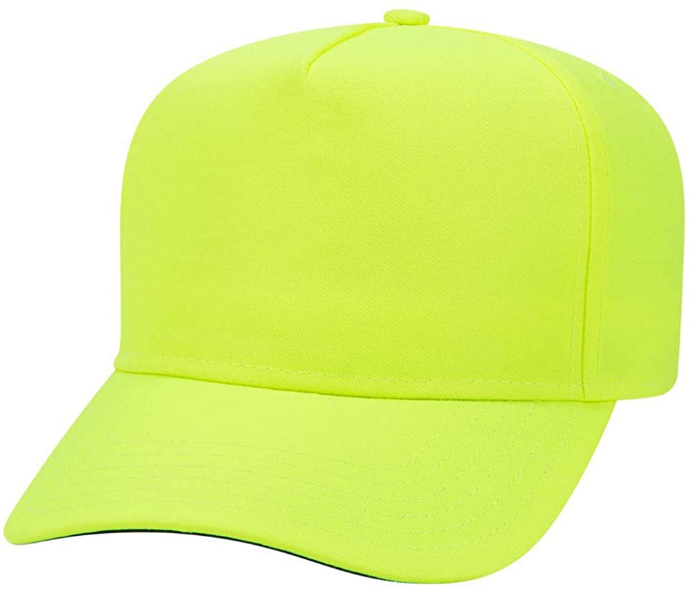 Armycrew 5 Panel Neon Color Polyester Twill Structured Baseball Cap - NEON Orange