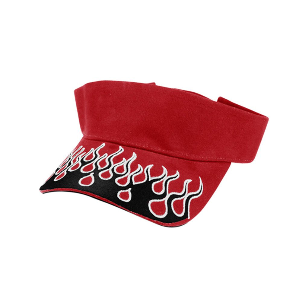 MC Biker Flame Embroidery Brushed Cotton Visor