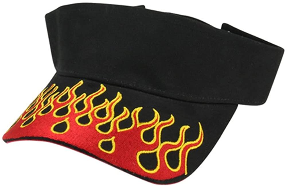 MC Biker Flame Embroidery Brushed Cotton Visor