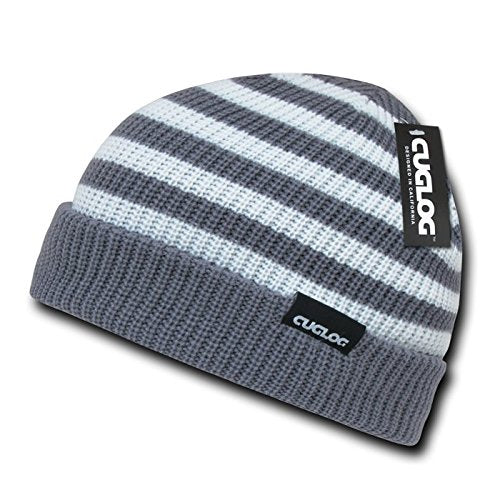 Dynamic Striped Pattern Rib Knitted Beanie