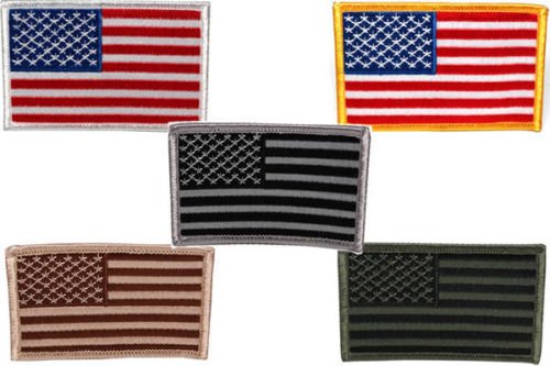 USA Flag Patches (2-Pack) American Flag Embroidered Iron On Patch