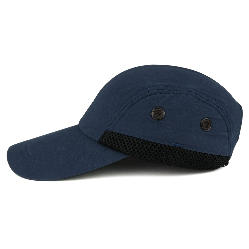 Armycrew Lightweight UV 50+ UPF Cool Crown Mesh Lined Sunshield Long Bill Cap - Navy