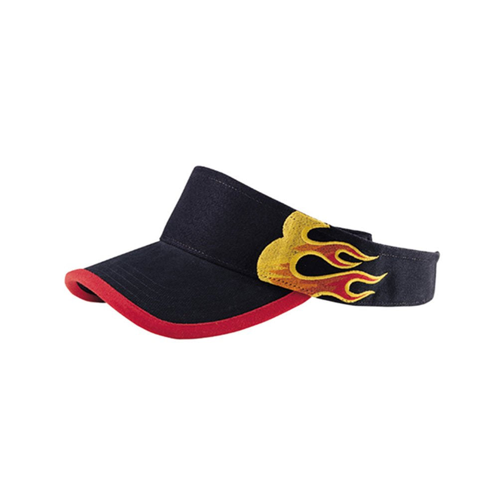 Chopper Biker Pro Style Flame Embroidered Visor