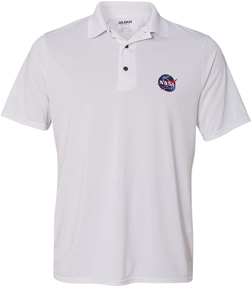 Gildan Mens NASA Meatball Embroidered Poly Jersey Sport Shirt - S to 3XL