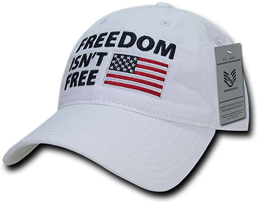 Armycrew Freedom Isn't Free Embroidered Soft Crown Washed Cotton Baseball Cap