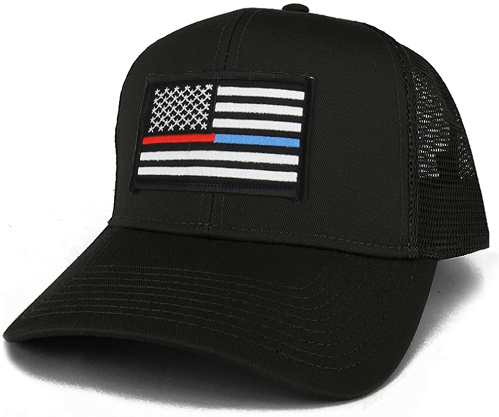 Armycrew USA TBL and TRL Dual Flag Patch Patch Snapback Mesh Trucker Cap