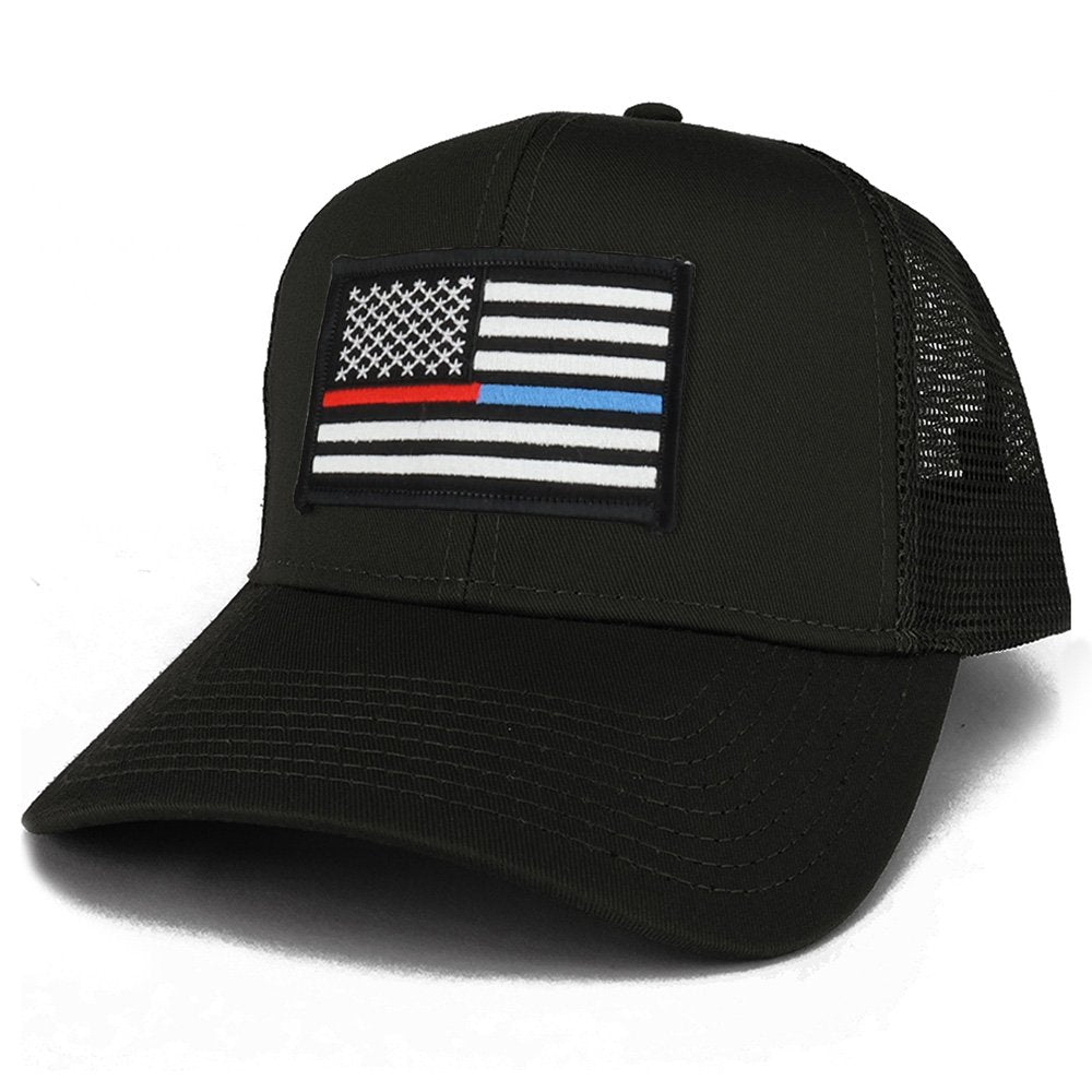 Armycrew USA TBL and TRL Dual Flag Patch Patch Snapback Mesh Trucker Cap