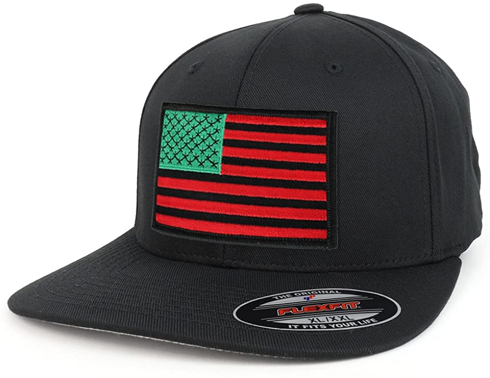 Armycrew XXL USA American Flag Embroidered Iron On Patch Flexfit Cap