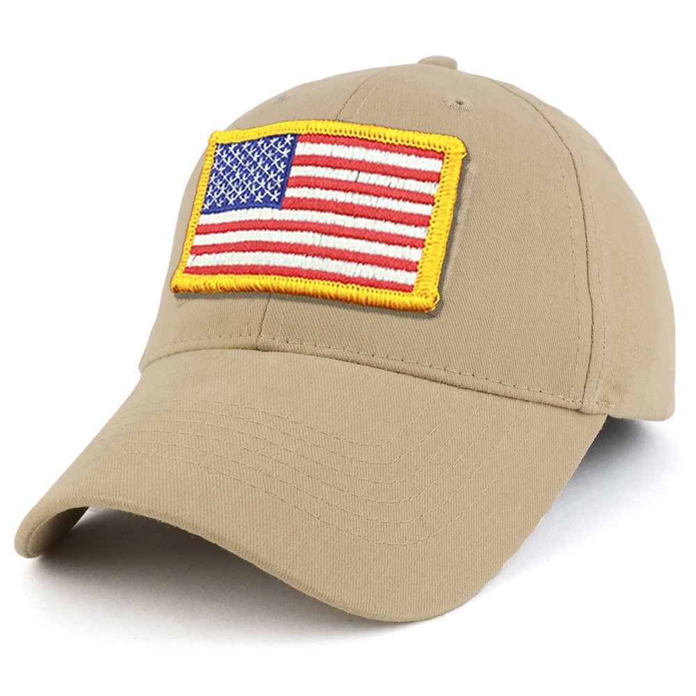 Armycrew USA Yellow Flag Tactical Patch Cotton Adjustable Baseball Cap
