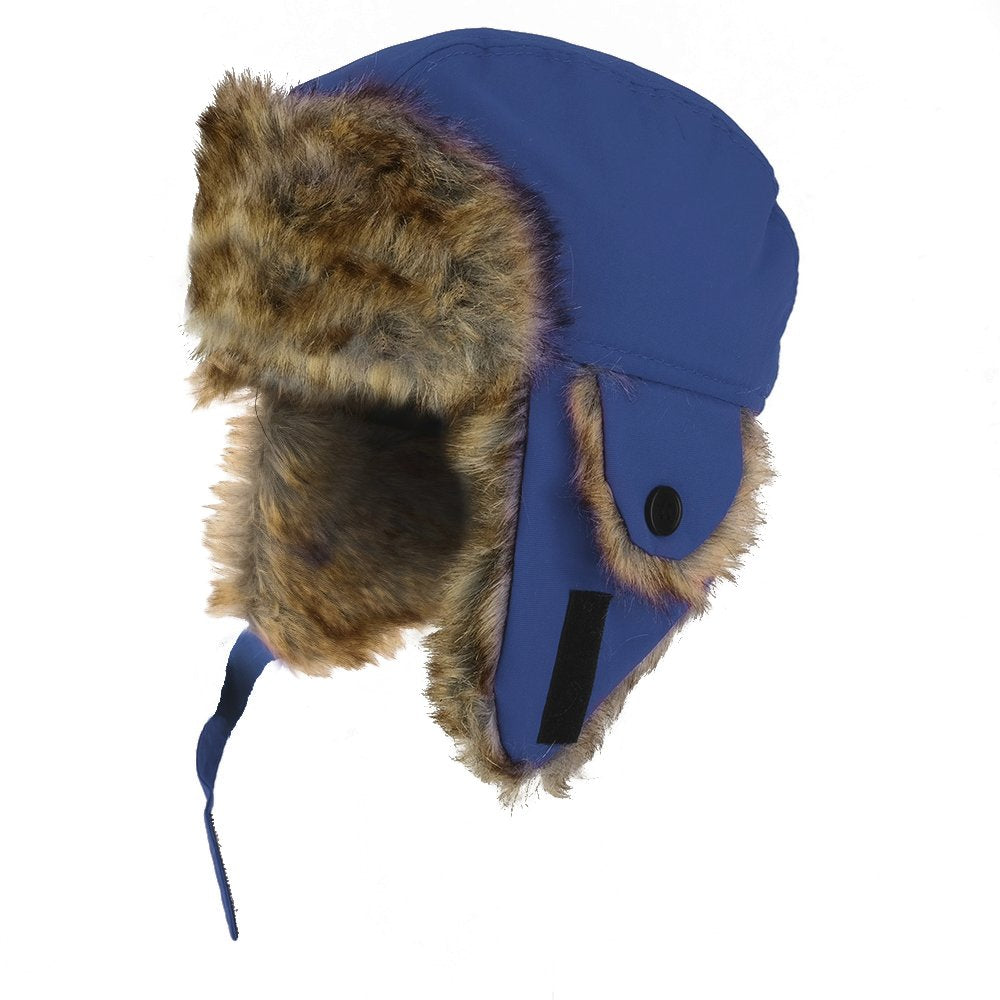 Armycrew Youth Size Winter Trapper Hat with Faux Fur Lining and Ear Flaps