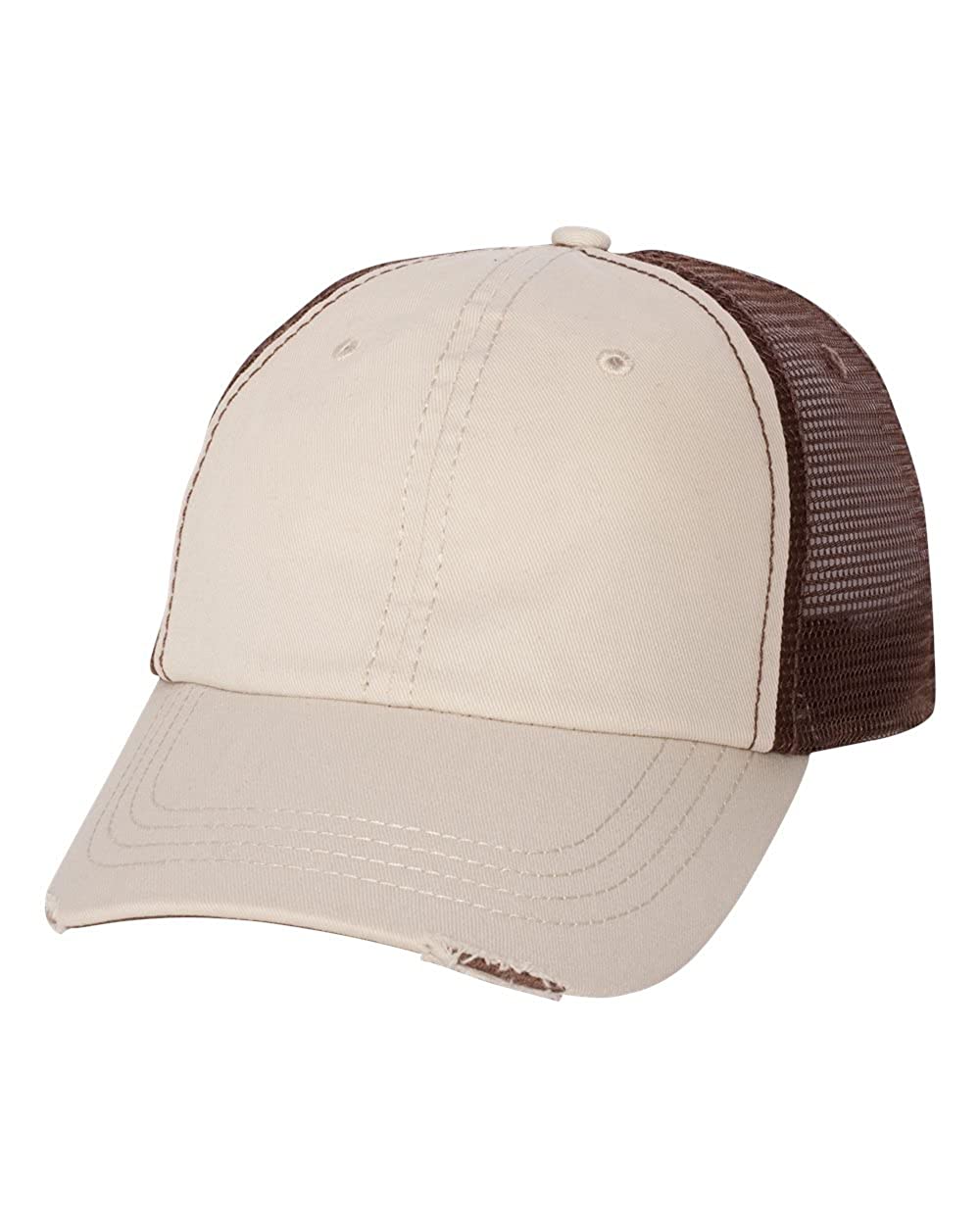 Organic Cotton Washed Mesh Cap with Frayed Bill - Black Black