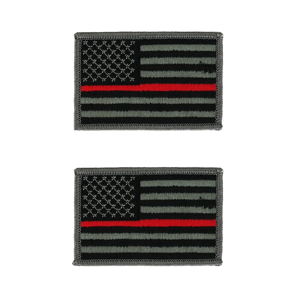 USA American Patriotic Flag Embroidered Iron On Patch 2 Piece Pack