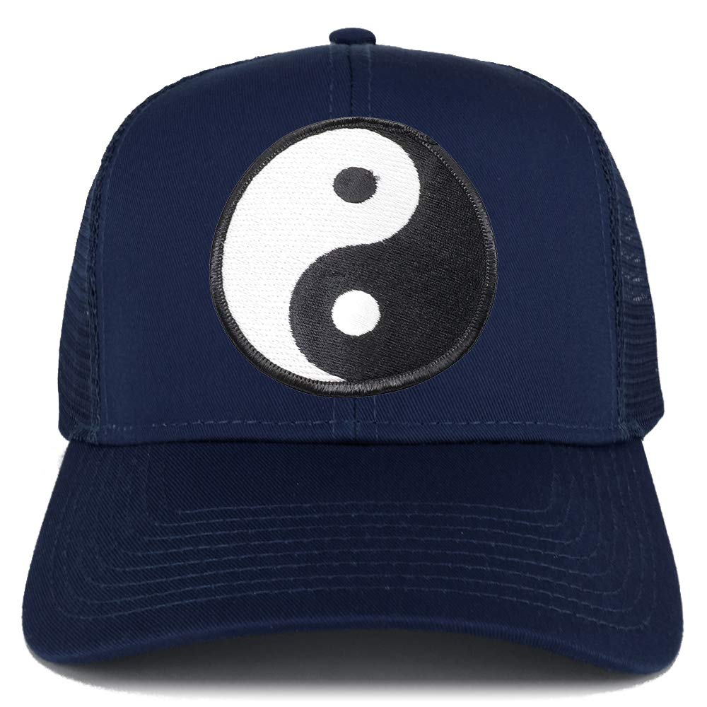 Armycrew White Yin Yang Patch Structured Mesh Trucker Cap