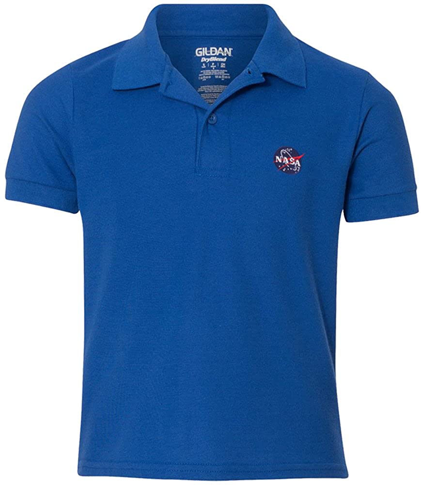 Gildan Youth NASA Insignia Embroidered Double Pique Polo Shirt - XS to XL