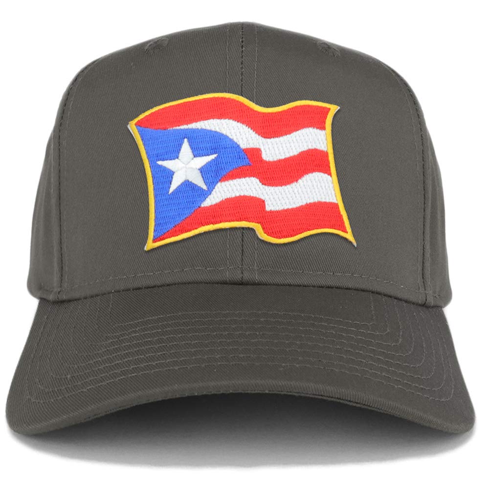 Armycrew Puerto Rico Waving Flag Patch Structured Baseball Cap