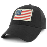 Armycrew USA White Flag Tactical Patch Cotton Adjustable Baseball Cap