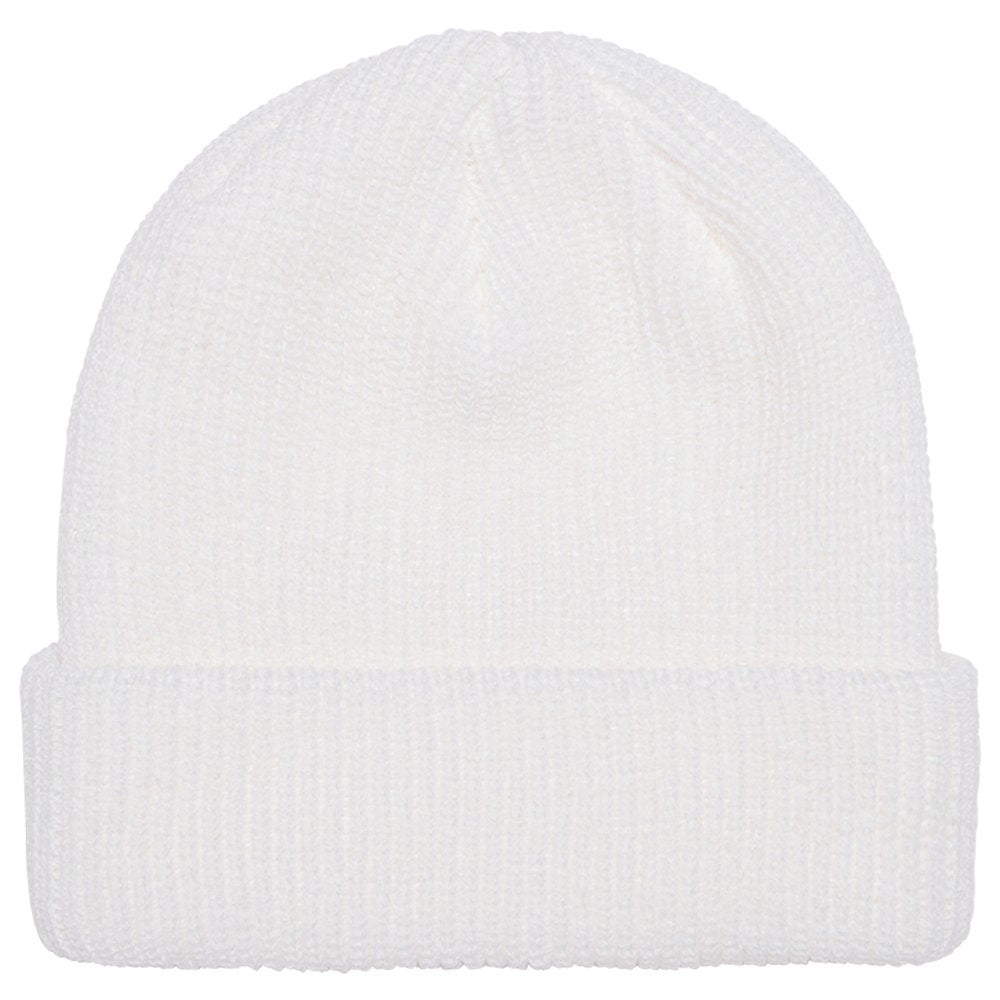 FLEXFIT Ribbed Cuffed Knit Warm Winter Beanie Hat - BLACK