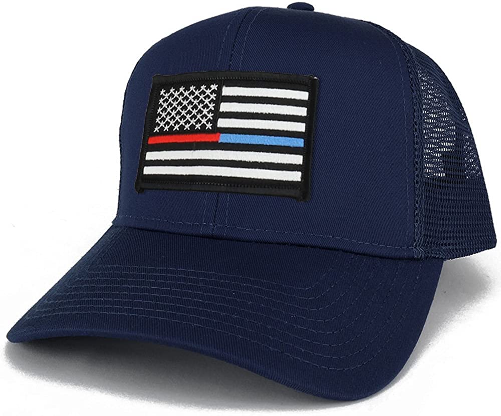 Armycrew USA TBL and TRL Dual Flag Patch Patch Snapback Mesh Trucker Cap