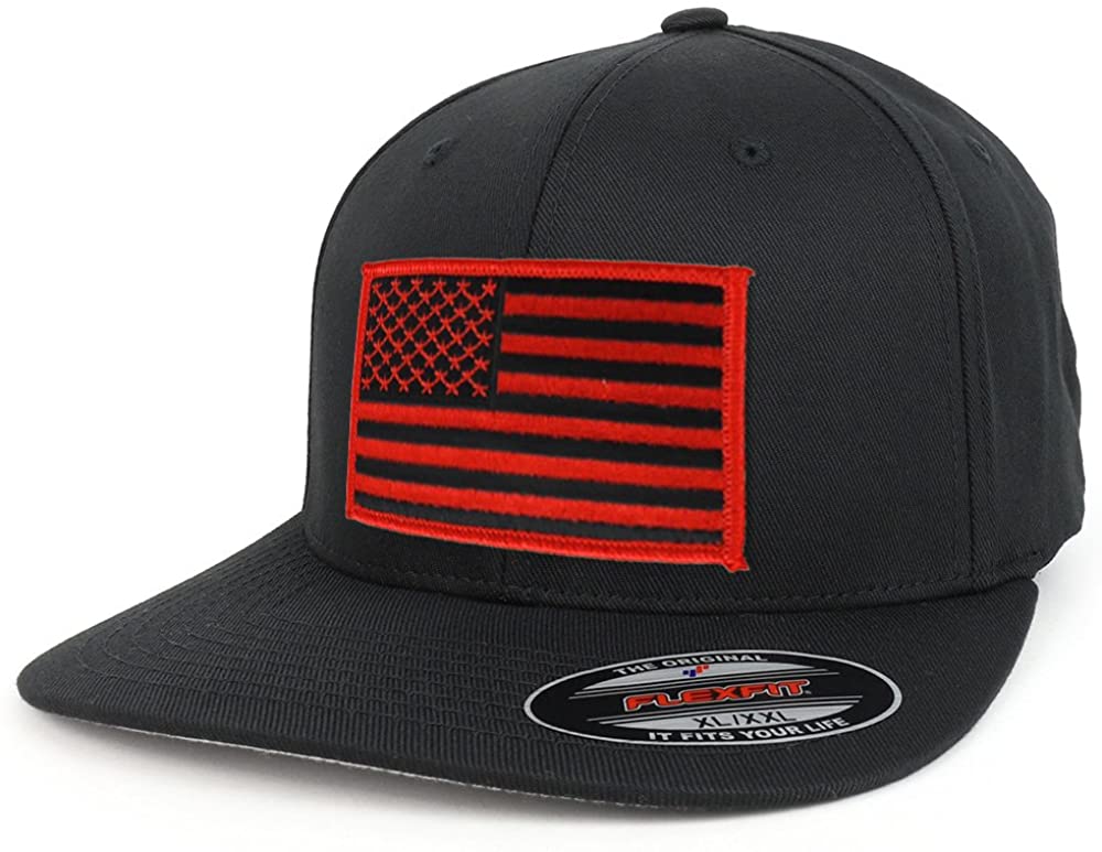 Armycrew XXL USA American Flag Embroidered Iron On Patch Flexfit Cap