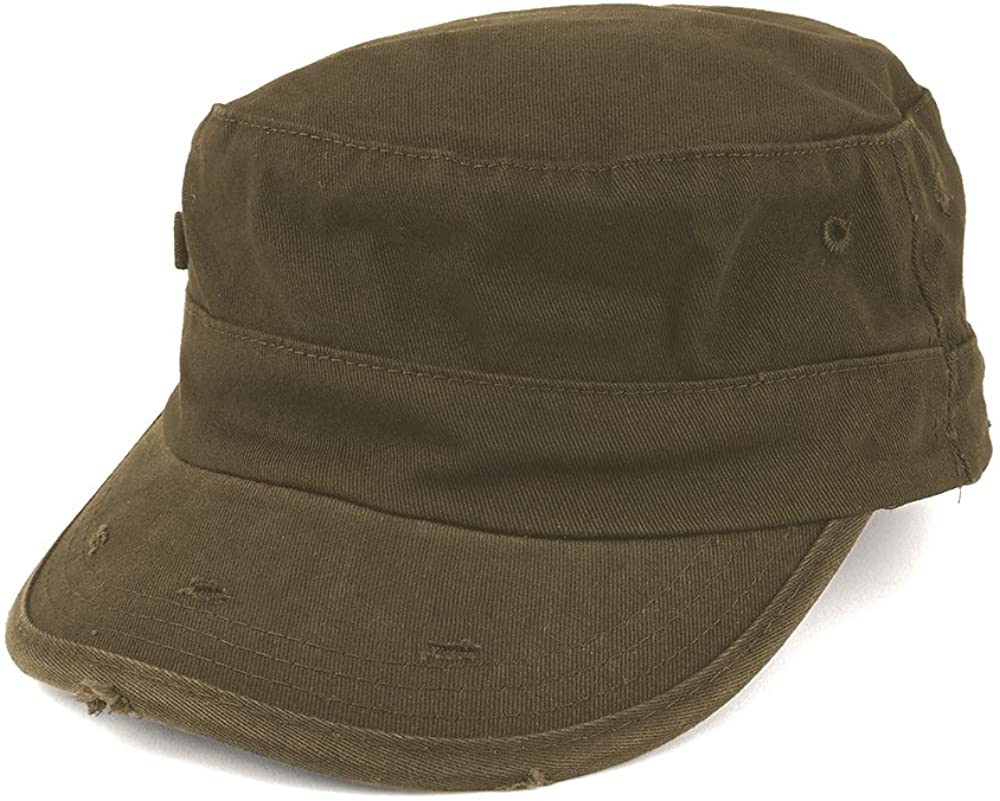 Washed Cotton Army BDU Style Fitted Military Cap L-XL