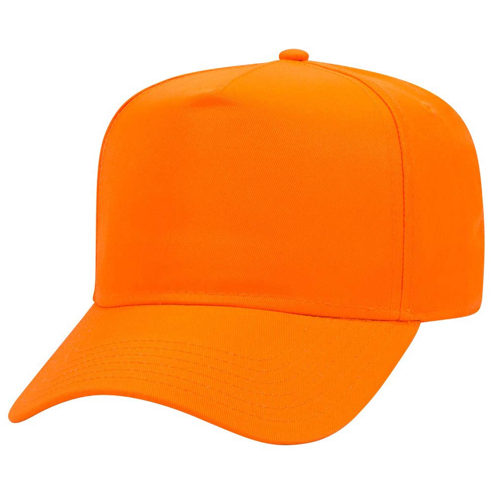 Armycrew 5 Panel Neon Color Polyester Twill Structured Baseball Cap - NEON Orange