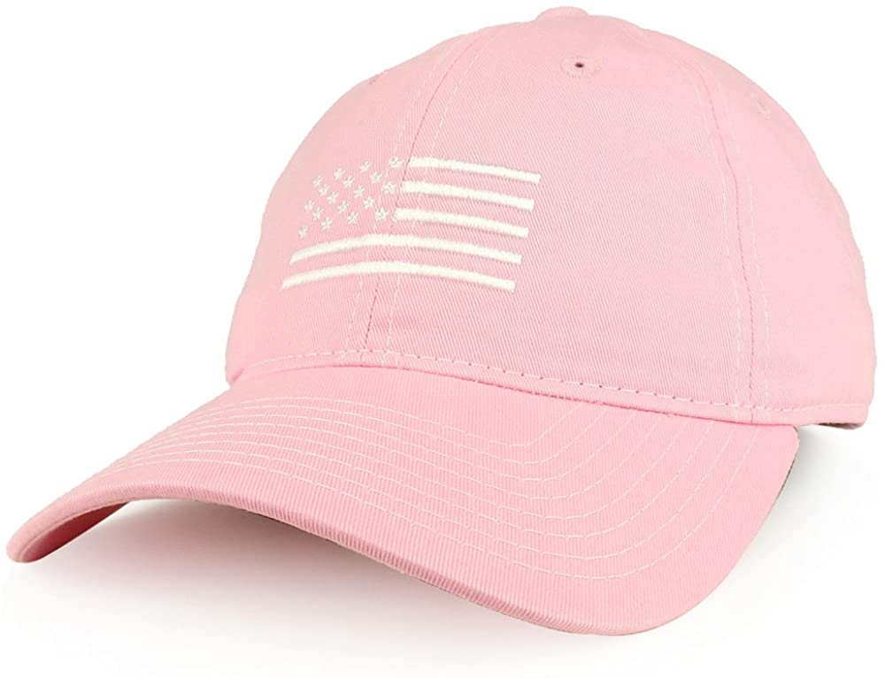 Armycrew American Flag Embroidered Contrast Stitch Soft Crown Dad Hat