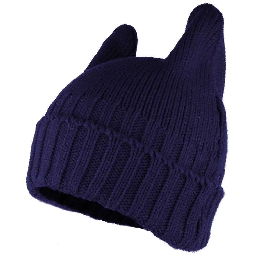 PUSSYHAT Warm Embellished Cat Ear Knit Winter Beanie Hat - Beige