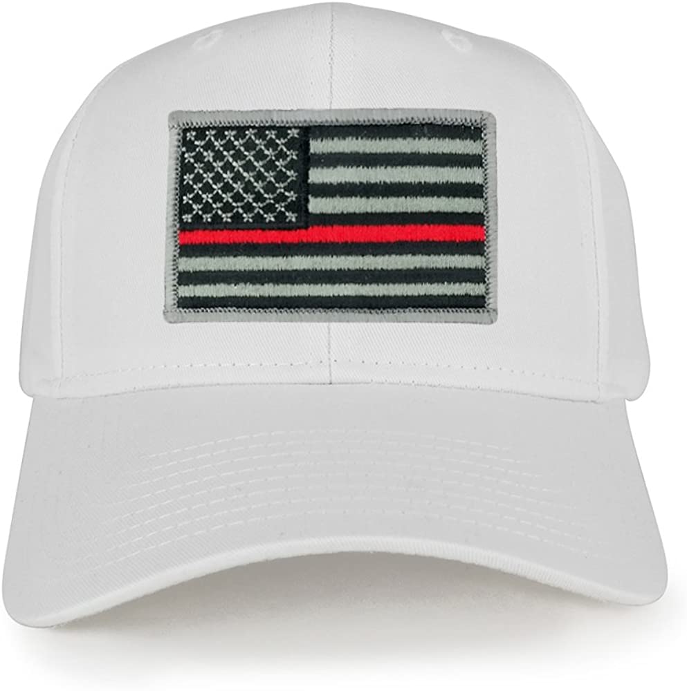 USA American Flag Logo Embroidered Iron On Patch Snap Back Cap - White