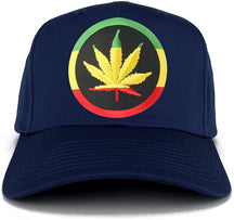 RGY Marijuana Leaf Rasta Circle Iron on Embroidered Patch Adjustable Baseball Cap