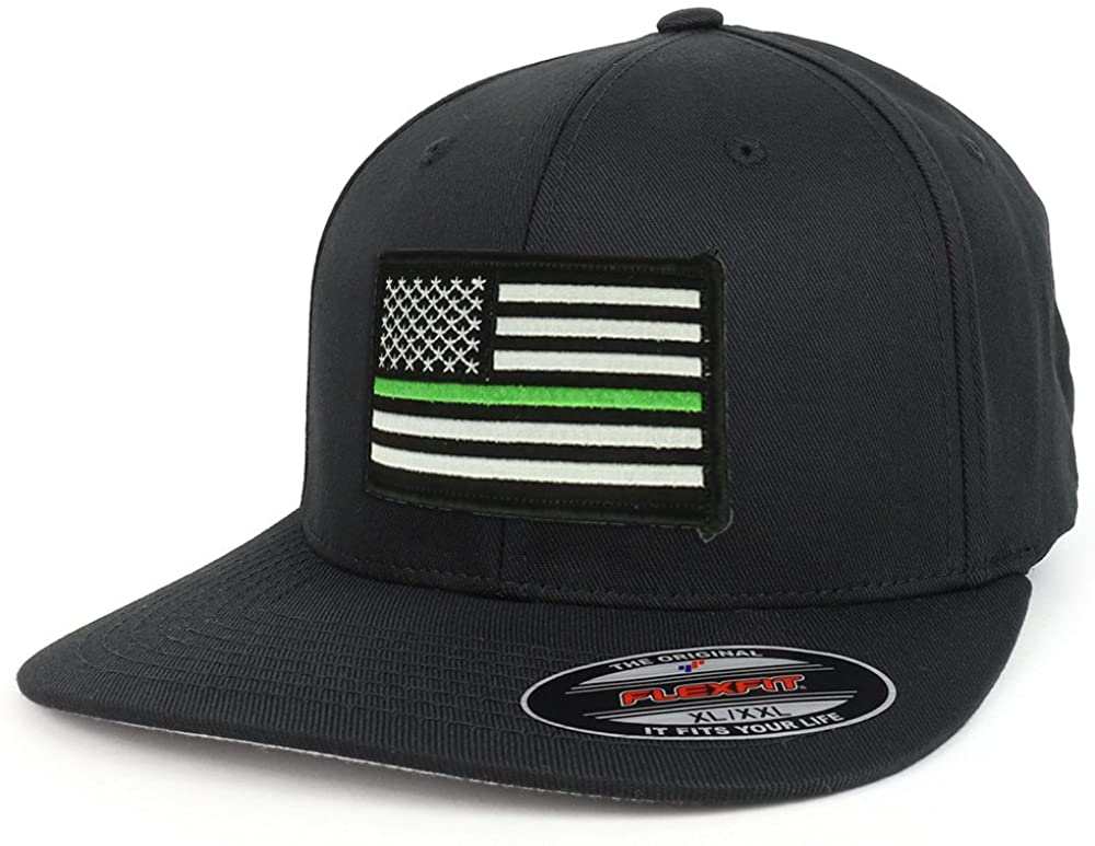 Armycrew XXL USA American Flag Embroidered Iron On Patch Flexfit Cap