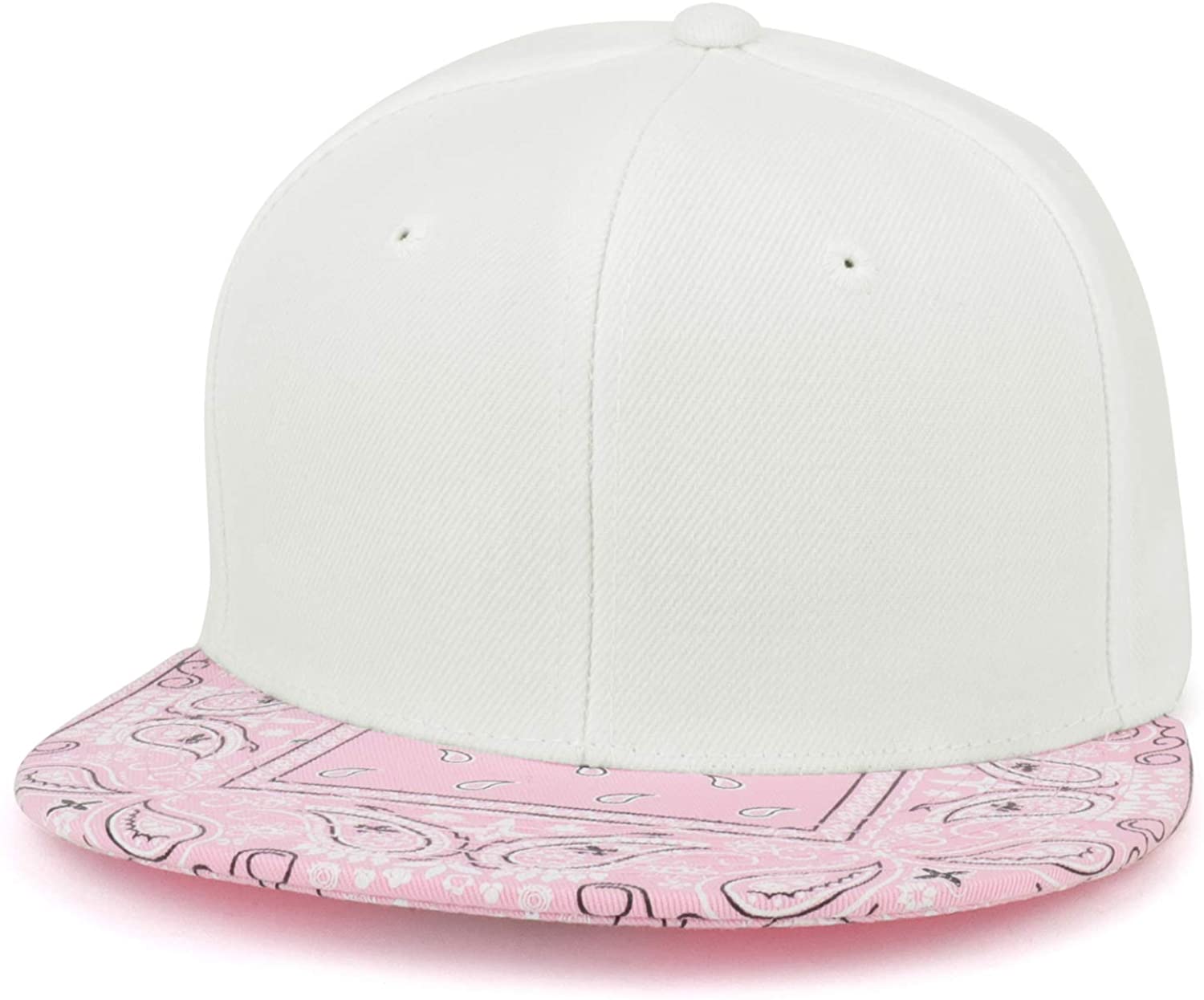 Armycrew Paisley Bandana Print Flat Bill Snapback Cap