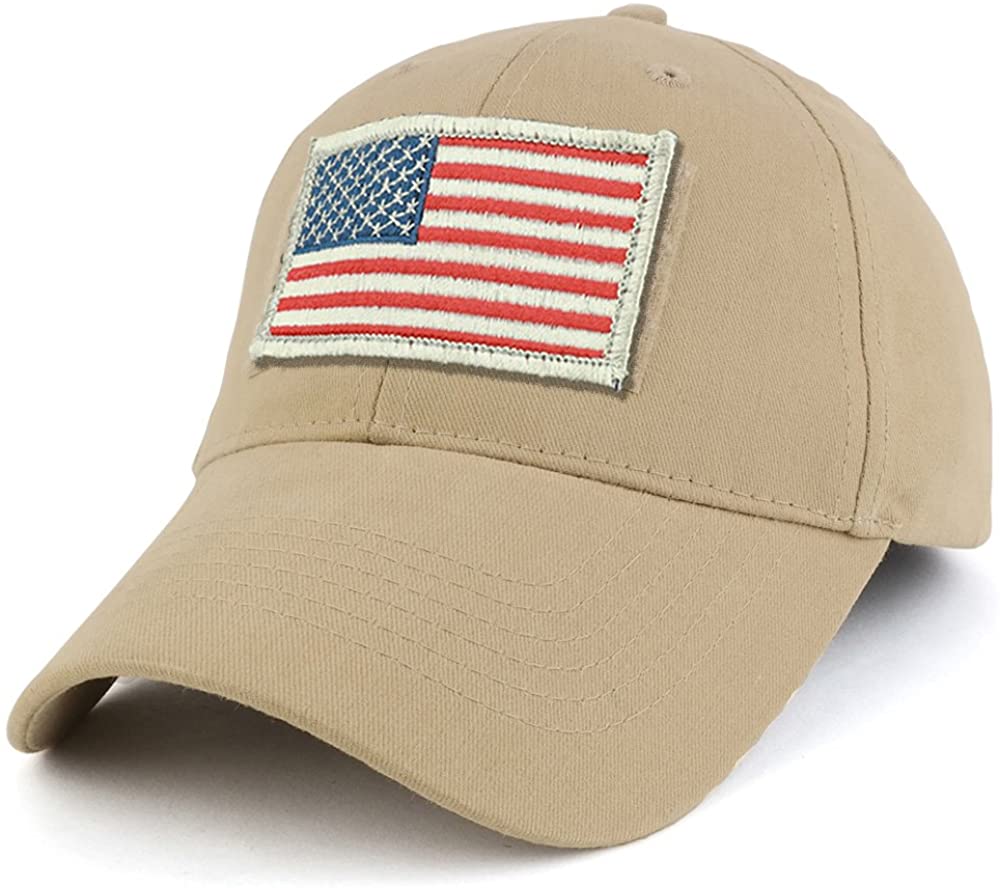 Armycrew USA White Flag Tactical Patch Cotton Adjustable Baseball Cap