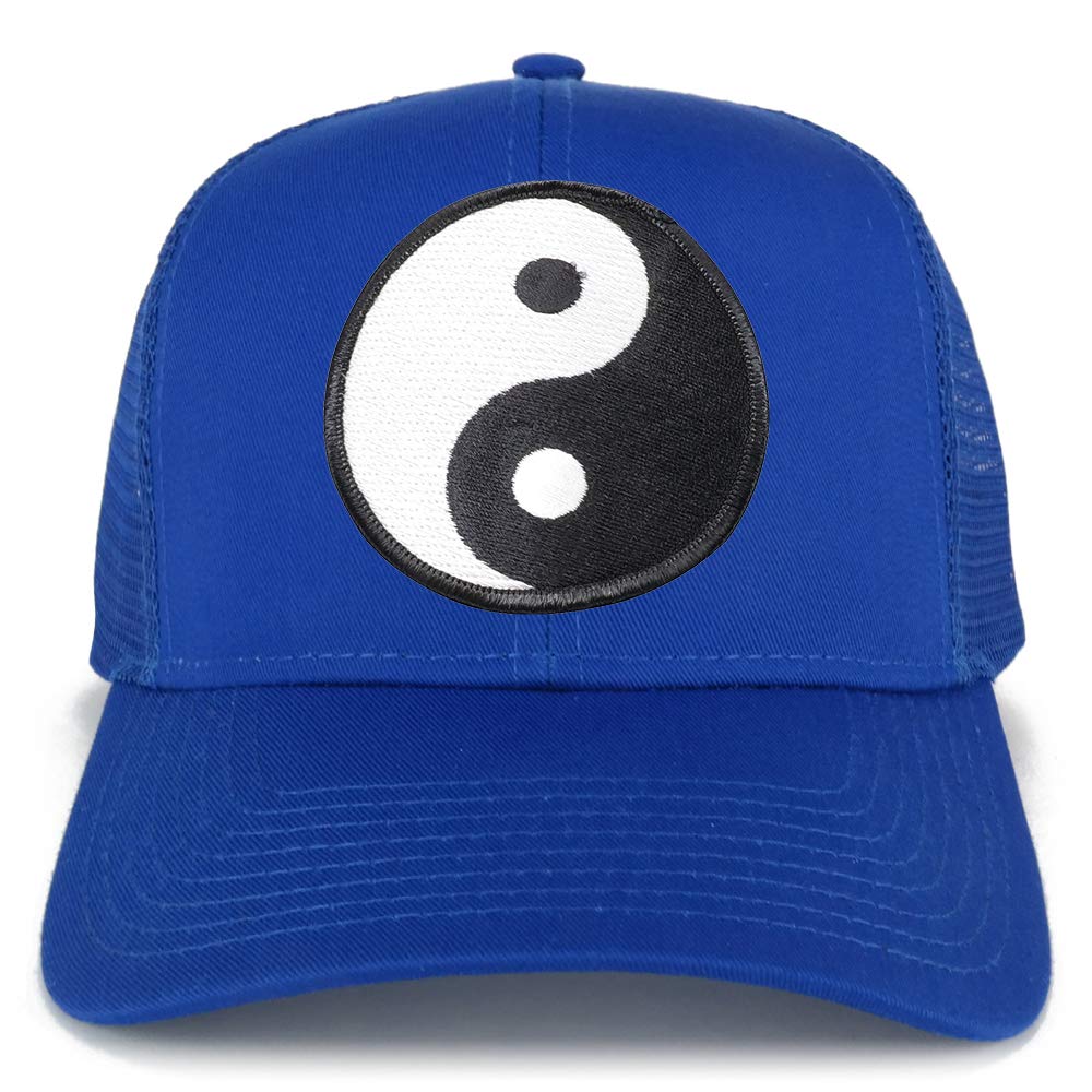 Armycrew White Yin Yang Patch Structured Mesh Trucker Cap