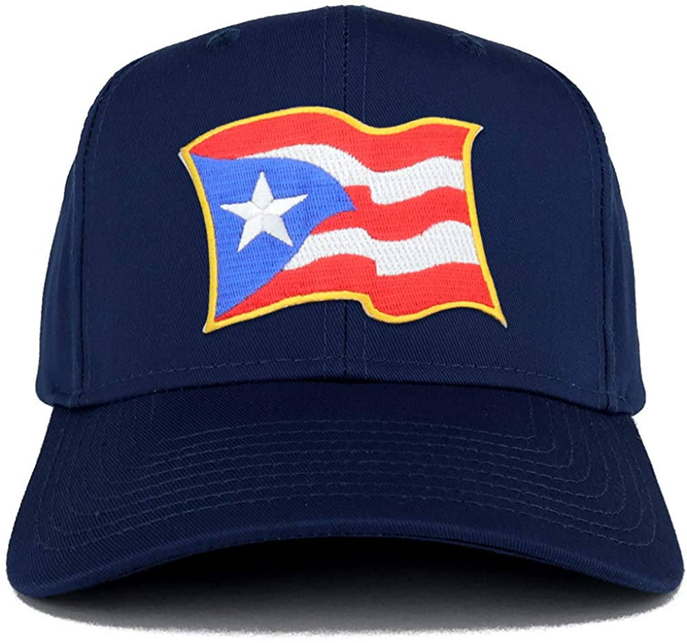 Armycrew Puerto Rico Waving Flag Patch Structured Baseball Cap