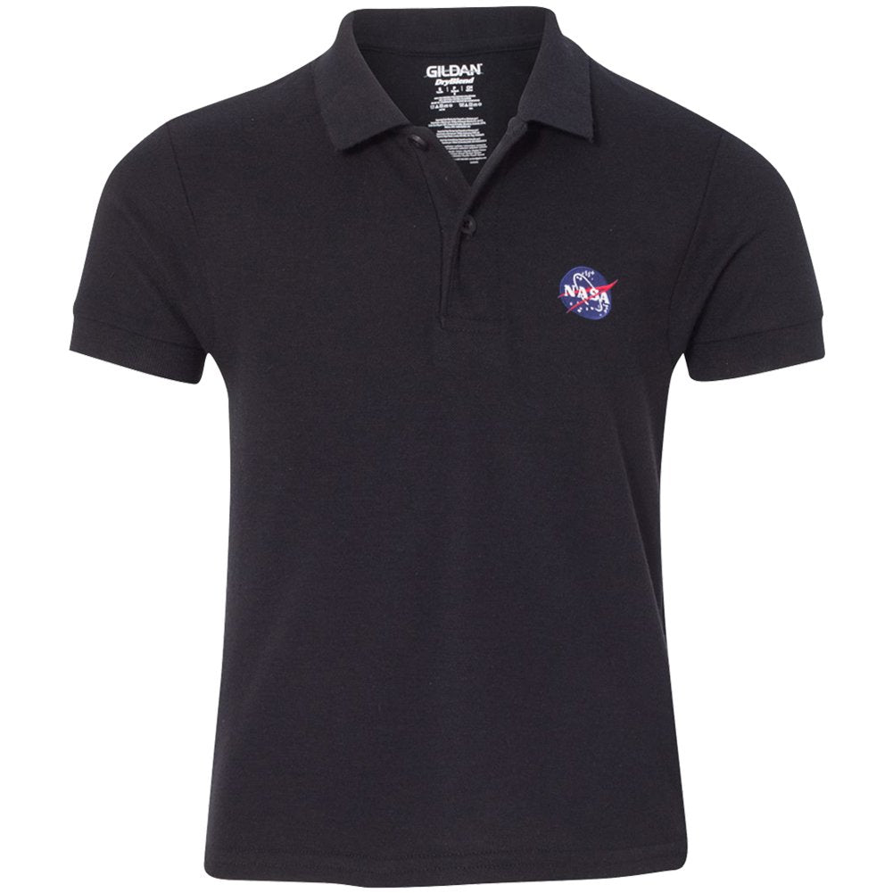 Gildan Youth NASA Insignia Embroidered Double Pique Polo Shirt - XS to XL