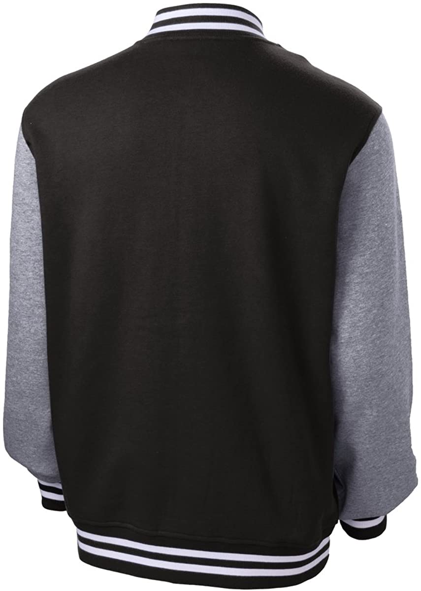 Men's Classic Fleece Letterman Varsity Jacket - Black - 2XL