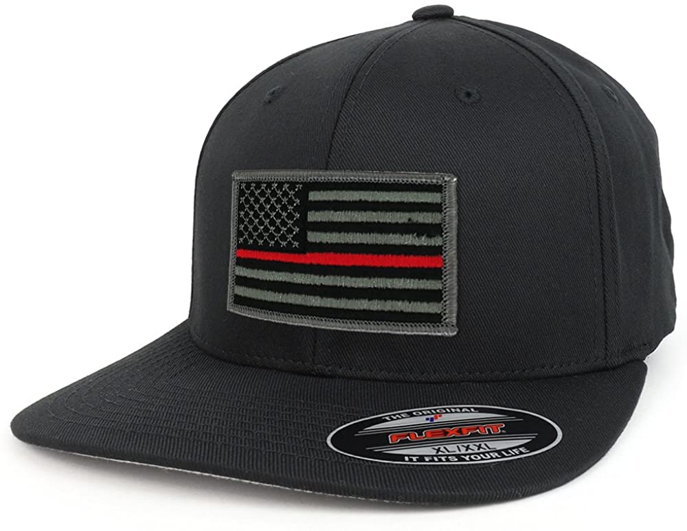 Armycrew XXL USA American Flag Embroidered Iron On Patch Flexfit Cap