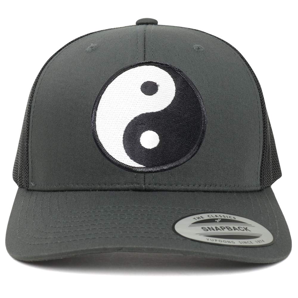 Armycrew White Yin Yang Patch Mesh Trucker Cap