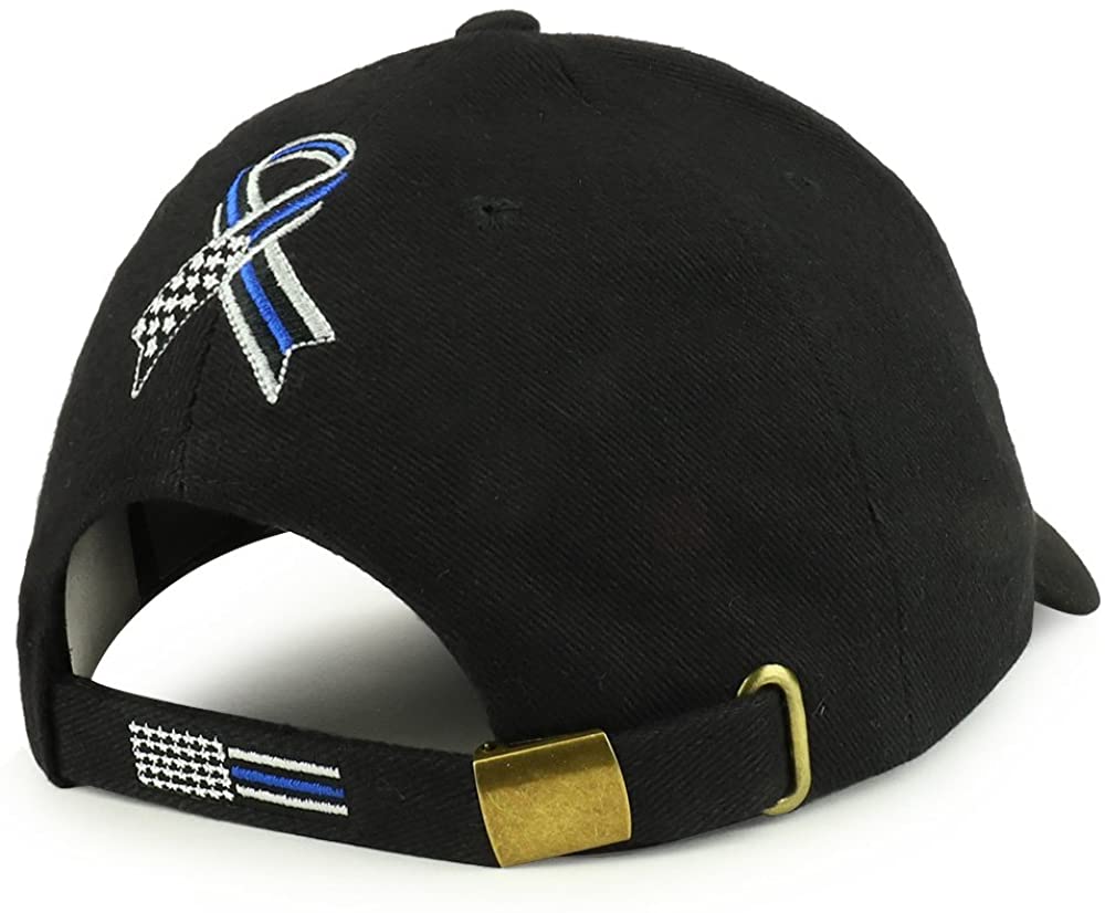 Armycrew USA Flag Thin Blue Line Embroidered Structured Cotton Twill Baseball Cap