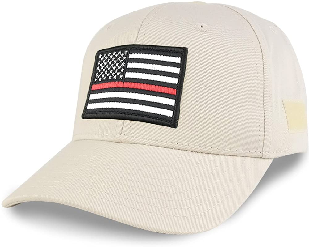 Thin Red Line Tactical Embroidered USA Flag Patch Adjustable Structured Operator Cap