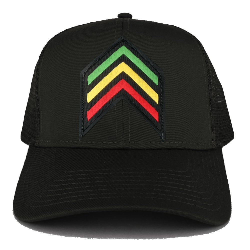 Rasta Sergeant RGY Arrow Embroidered Iron on Patch Adjustable Trucker Cap