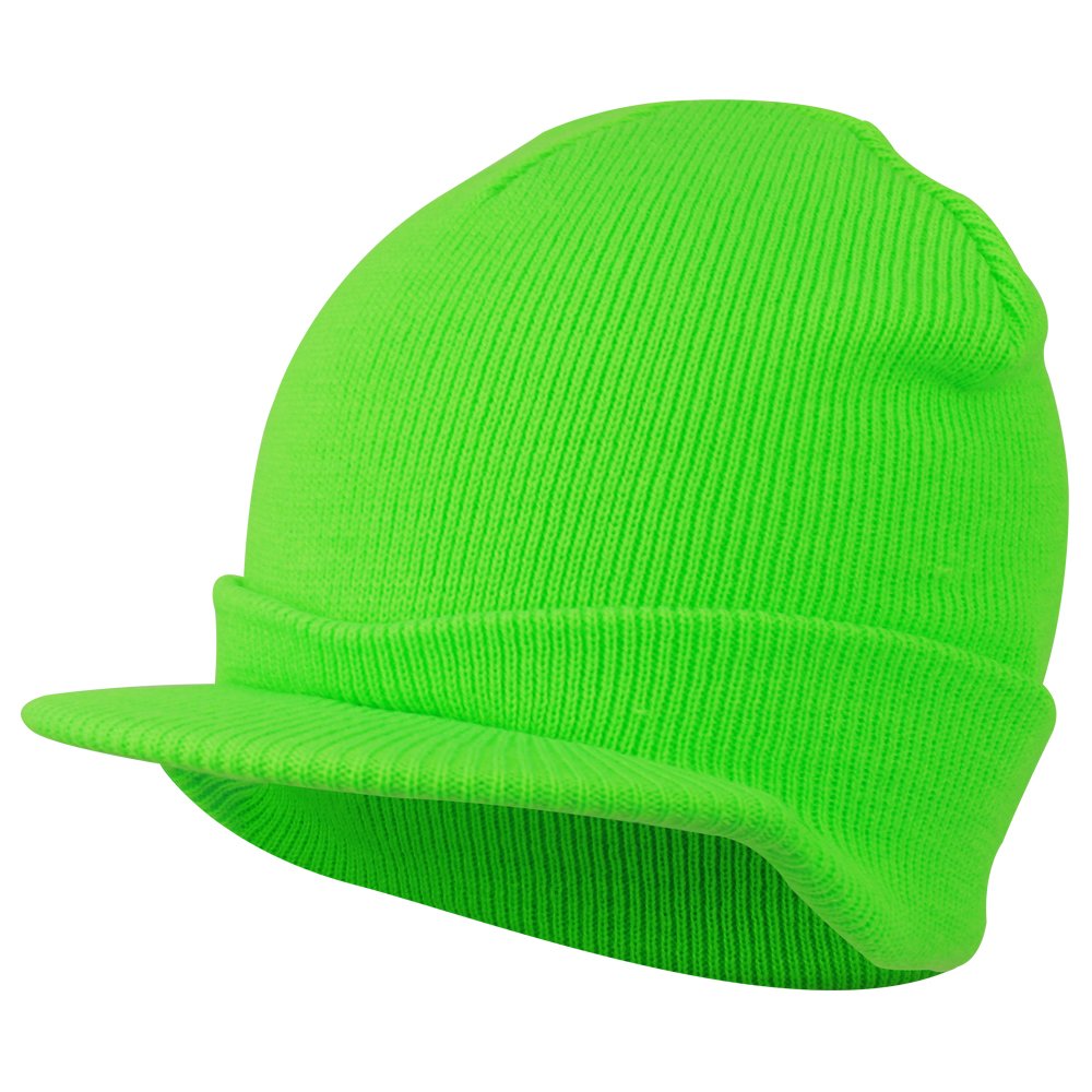 Armycrew Neon Snug Fit Knitted Beanie Visor Cap