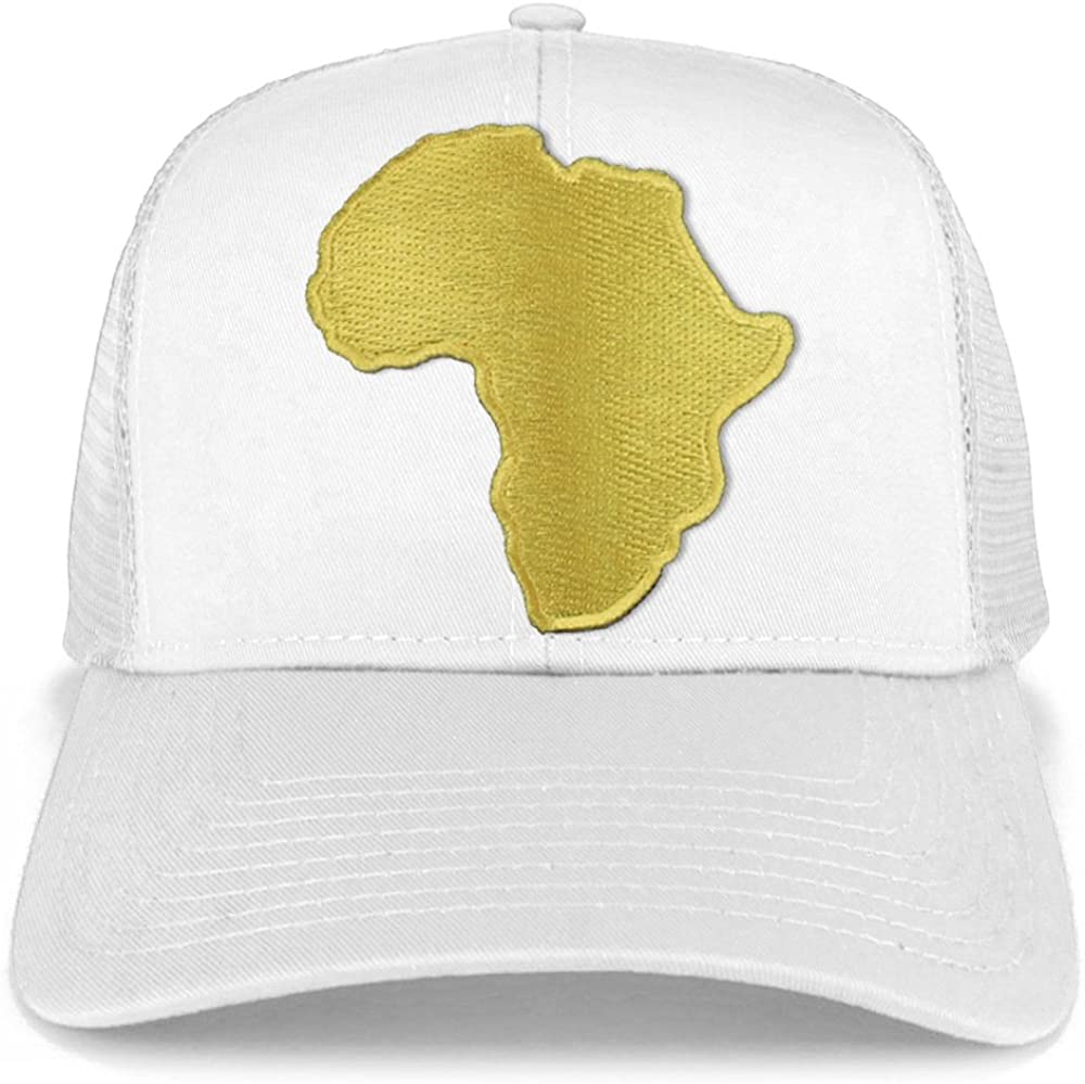 Armycrew Golden Africa Continent Map Patch Snapback Mesh Trucker Cap