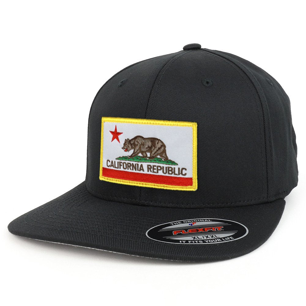 Armycrew XXL Big Size California State Flag Iron On Patch Flexfit Cap